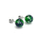 Boucles d'oreilles à tige en verre Firefly | Argent sterling 925 | Trèfle bleu